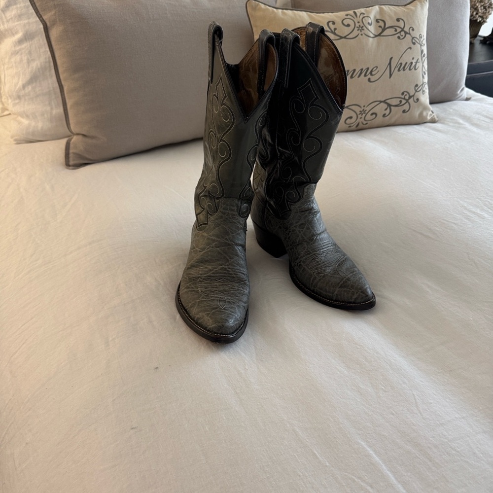 Dan Post Grey Mens Cowboy Boots- elephant- 8.5